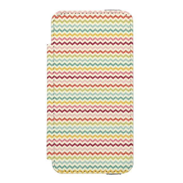 Zickzack Muster 4 Incipio iPhone Geldbeutel-Hülle (Folio Vorderseite)