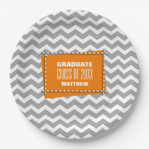 Zickzack Muster-Abschluss-Party-Papier-Teller Pappteller