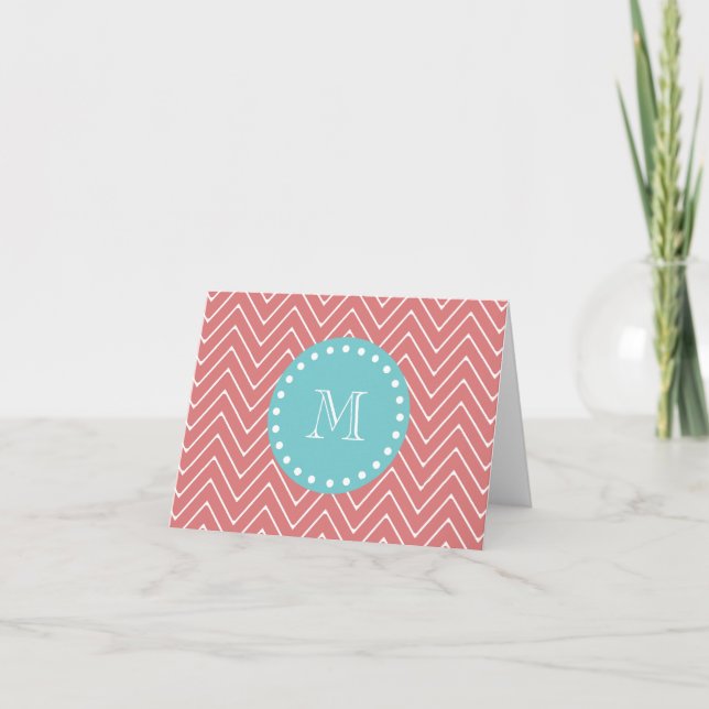 Zickzack Muster anbringen | Aquamarin Monogramm (Vorderseite)