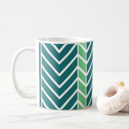 Zickzack Muster Aquamarin Kaffeetasse