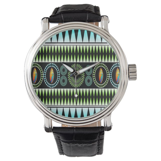 Zickzack Muster Armbanduhr (Vorderseite)