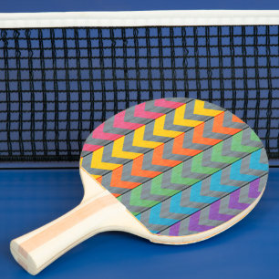 Zickzack Muster auf Holztextur von Shirley Taylor Tischtennis Schläger