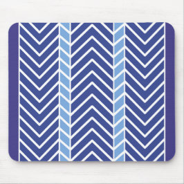 Zickzack Muster Blau Mousepad