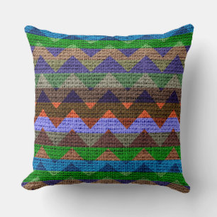 Zickzack Muster-Burlap Jute Kissen