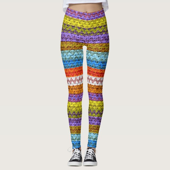 Zickzack Muster-Burlap-Look #3 Leggings (Vorderseite)