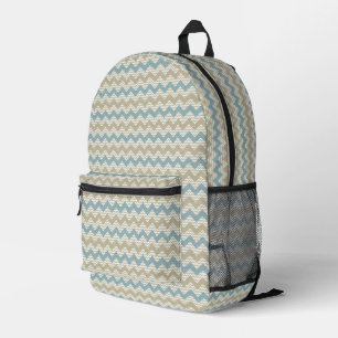 Zickzack Muster der Leinenstruktur Bedruckter Rucksack