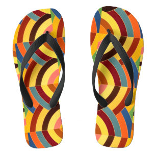 Zickzack Muster des gelben roten blauen Zickzacks Flip Flops
