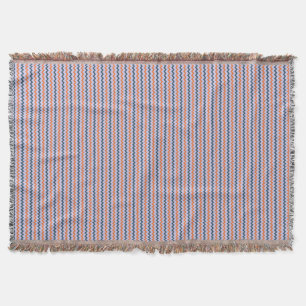 Zickzack Muster dunkelblau-orange und lila Decke