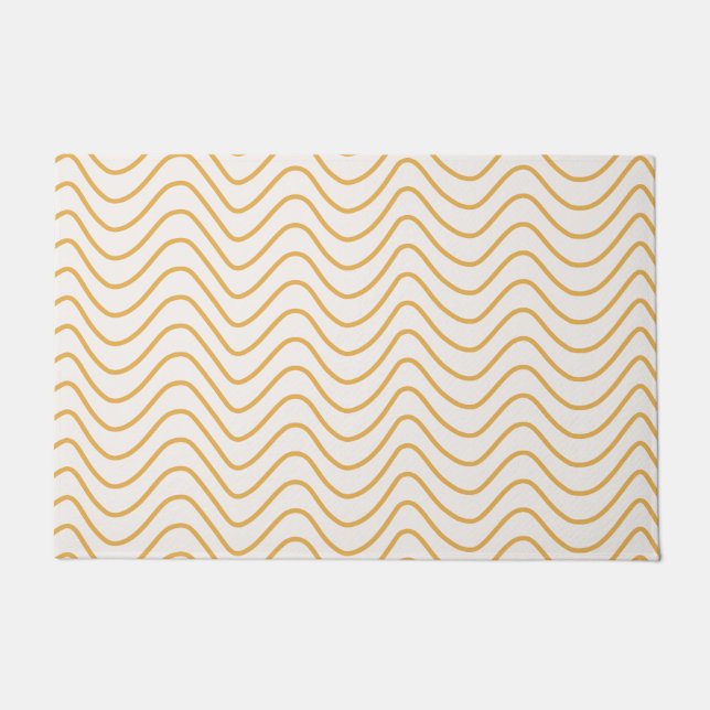 Zickzack Muster Gelb und Creme Zigzag Fußmatte (Vorderseite)