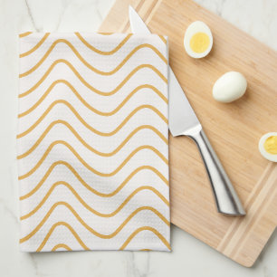 Zickzack Muster Gelb und Creme Zigzag Geschirrtuch