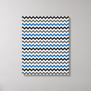 Zickzack Muster-Hintergrund-blaues Grau Leinwanddruck