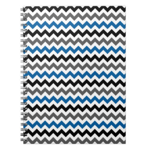 Zickzack Muster-Hintergrund-blaues Grau Notizblock