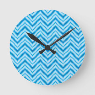 Zickzack Muster-Hintergrund Runde Wanduhr