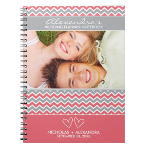 Zickzack Muster-Hochzeits-Planer-Notizbuch (pink) Notizblock