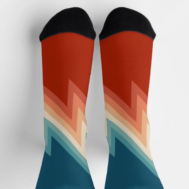 Zickzack Muster im Retrostil Socken (Oben)