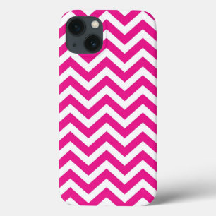 Zickzack Muster in Pink und Weiß iPhone 13 Hülle