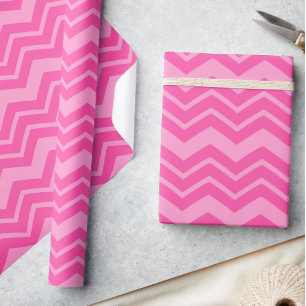 Zickzack Muster in rosa schwarz Zigzag Geschenkpapier
