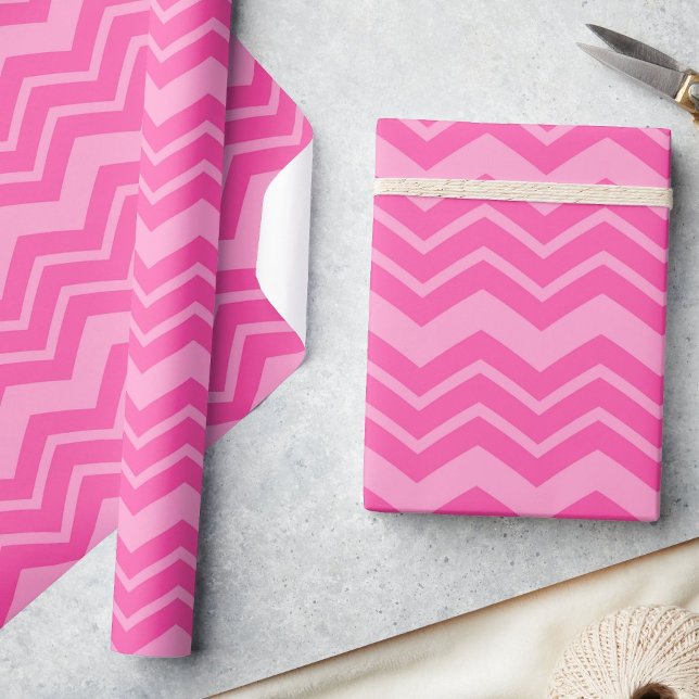 Zickzack Muster in rosa schwarz Zigzag Geschenkpapier (Von Creator hochgeladen)