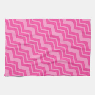 Zickzack Muster in rosa schwarz Zigzag Geschirrtuch
