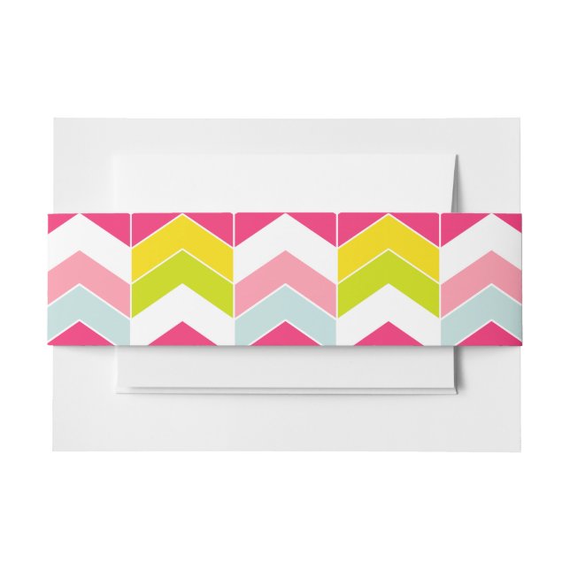 Zickzack Muster in rosa ZigZag Einladungsbanderole (Vorderseite Beispiel)
