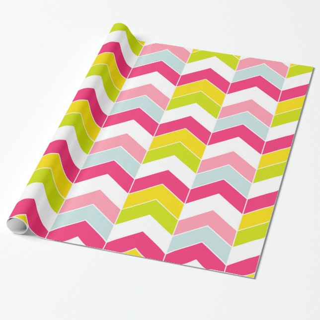 Zickzack Muster in rosa ZigZag Geschenkpapier (Ungerollt)