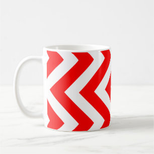 Zickzack Muster in Rot und Weiß Kaffeetasse