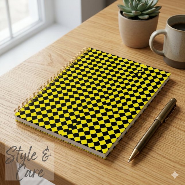 Zickzack Muster in Schwarz und Gelb Planer (Solid Black and Yellow Chevron Pattern Standard Planner)