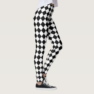 Zickzack Muster in Schwarz und klassisch Weiß Leggings