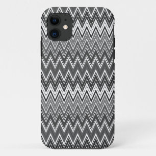 Zickzack-Muster in Schwarzweiß Case-Mate iPhone Hülle