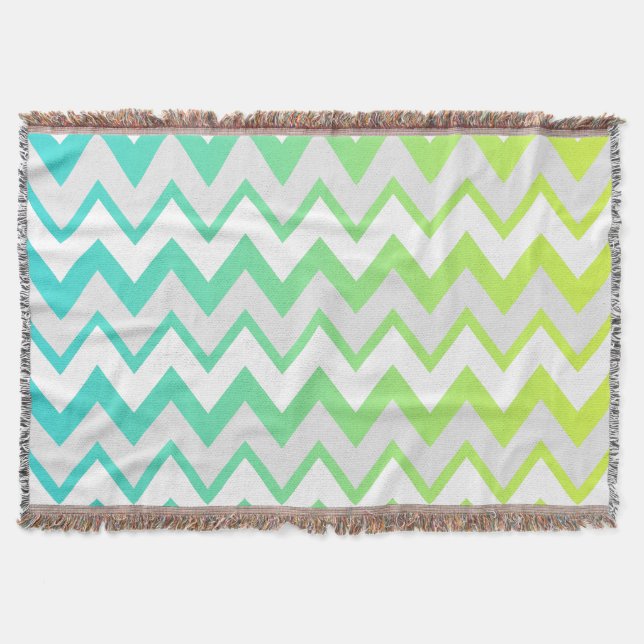 Zickzack Muster Kalkgrün aquamarine Aqua ombre ele Decke (Vorderseite)