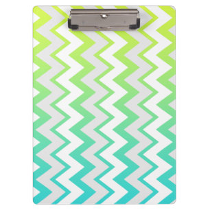 Zickzack Muster Kalkgrün aquamarine Aqua ombre ele Klemmbrett