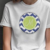 Zickzack Muster mit Monogram - Navy Limon