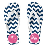 Zickzack Muster mit Monogram - Navy Magenta