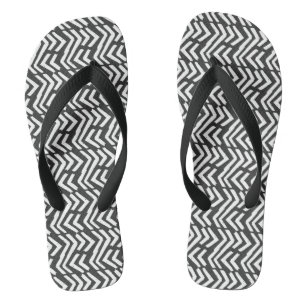 Zickzack Muster mit schwarzem Hand Flip Flops