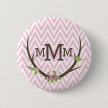 Zickzack Muster-Monogramm für die Blumenzweige Ros