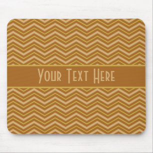 Zickzack Muster-Mousepad in Gelb und Braun Mousepad