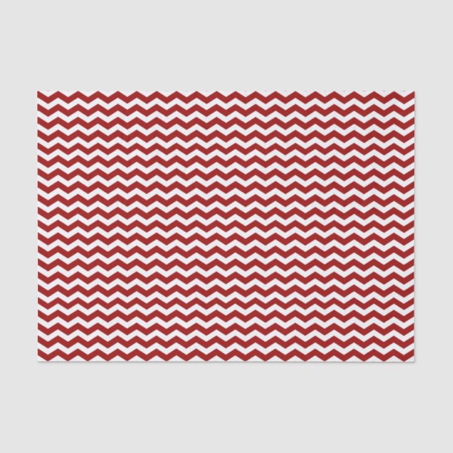 Zickzack Muster-Papiermuster (rot und weiß) Seidenpapier (Vorderseite)