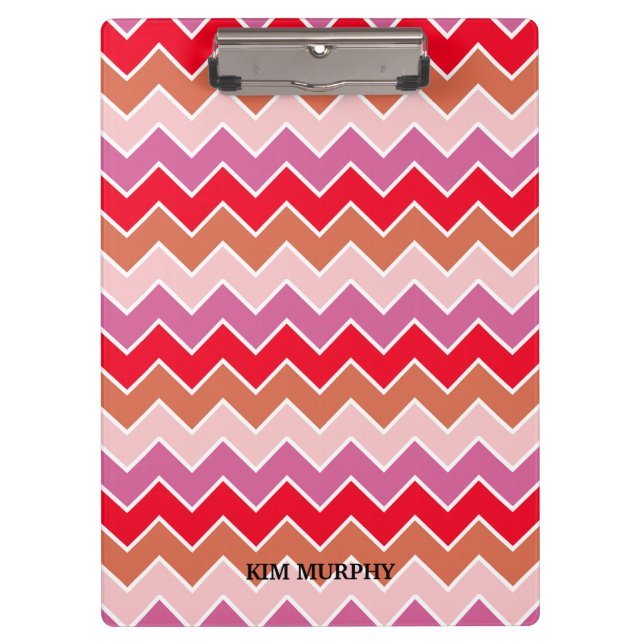 Zickzack Muster Zig Zag Klemmbrett (Vorderseite)