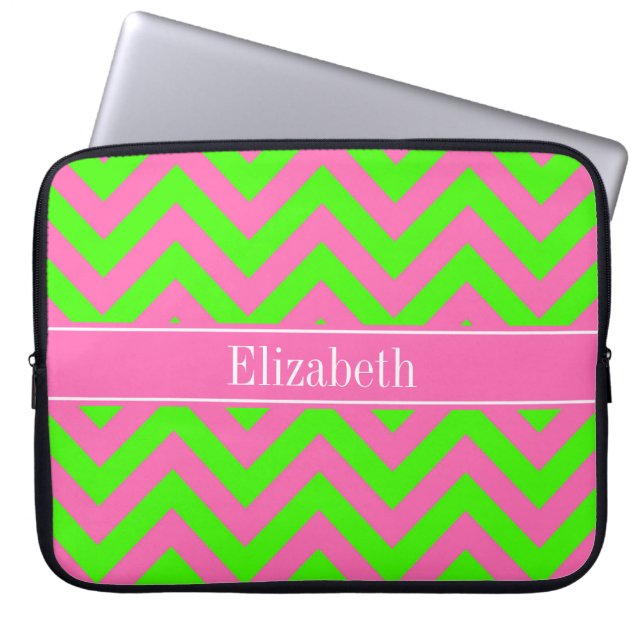Zickzack Name Monogram Laptopschutzhülle (Vorderseite)