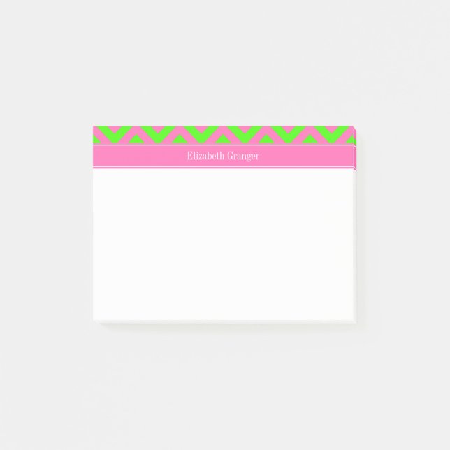 Zickzack Name Monogram Post-it Klebezettel (Vorderseite)
