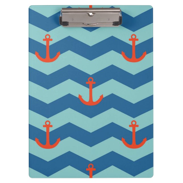 Zickzack nautischmuster klemmbrett (Vorderseite)