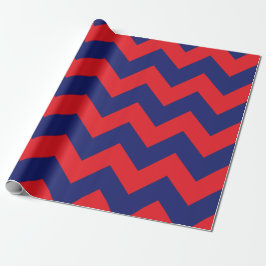 Zickzack | Navy Blue & Red | Typ/Größe | Benutzerd Geschenkpapier
