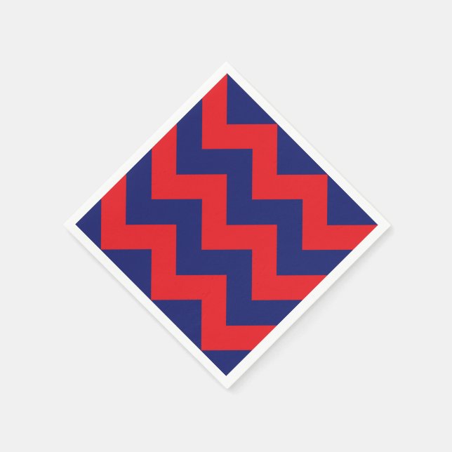 Zickzack | Navy Blue & Red | Typ/Größe | Benutzerd Serviette (Ecke)