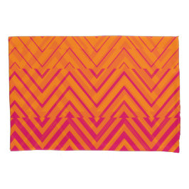 Zickzack Ombre Stencil | Rosa Orange Kissenbezug