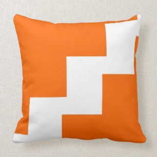 Zickzack Orange und weiß Kissen
