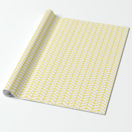 Zickzack Papier - goldenes Gelb auf Weiß Geschenkpapier