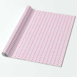 Zickzack Papier - Rosa auf Weiß Geschenkpapier