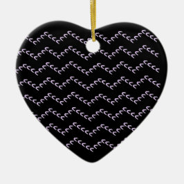 Zickzack Pastel Lila Hearts Nero Keramik Ornament