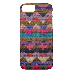 Zickzack Pattern Burlap Jute #2 iPhone 8/7 Hülle