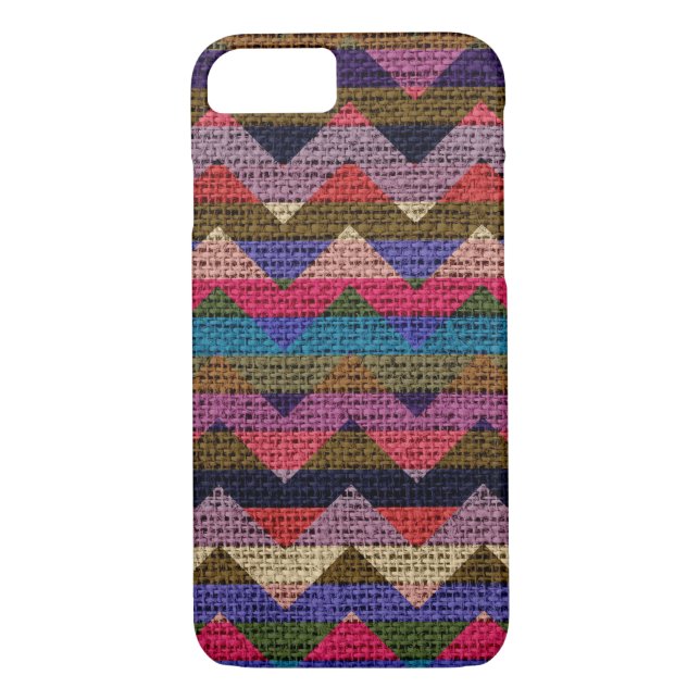 Zickzack Pattern Burlap Jute #2 Case-Mate iPhone Hülle (Rückseite)